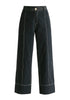 Chino Trousers with Contrast Stitching in Black Cutout